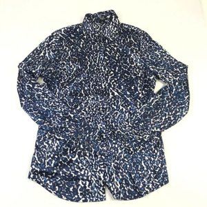 Ann Taylor Womens Blouse Printed Long Sleeve Lightweight Silk Blend Shirt Size 6